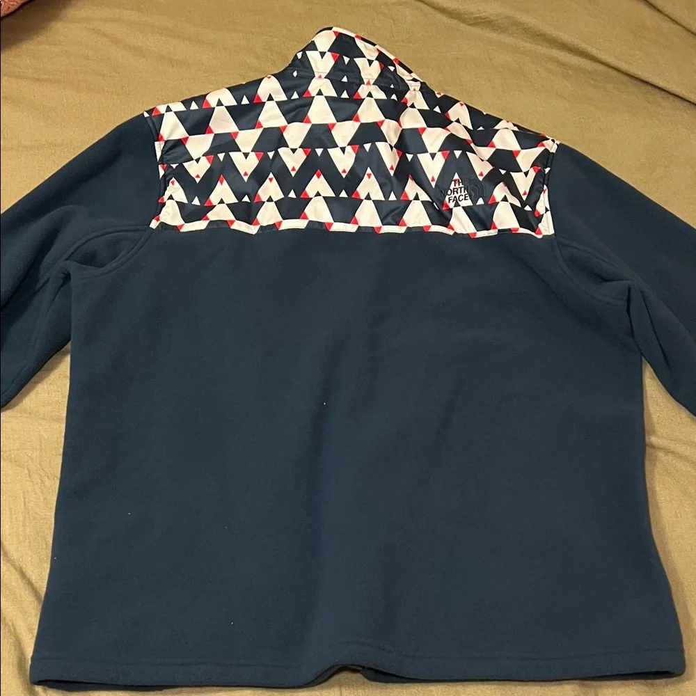 The North Face Navy and White Fleece Jacket